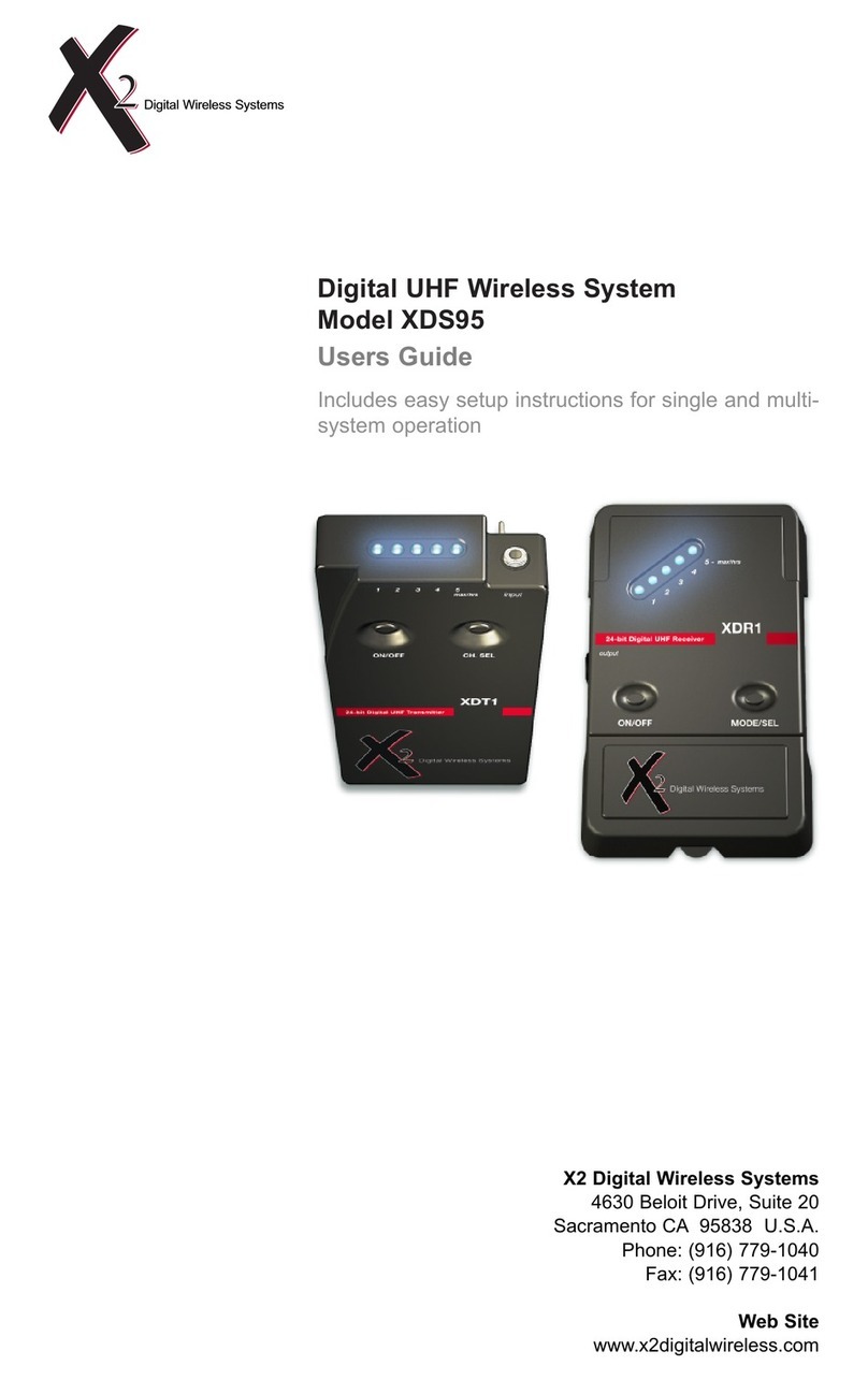 X2 Digital Wireless Systems XDS95 user guide