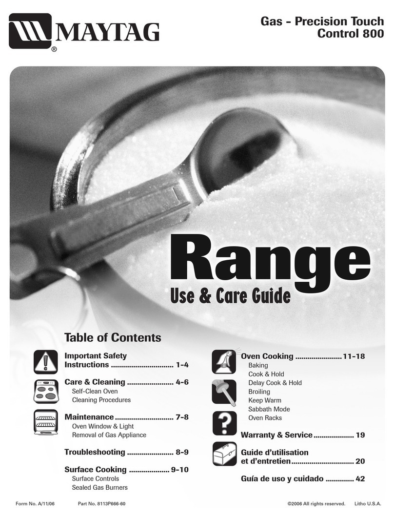Maytag Precision Touch Control 800 User manual