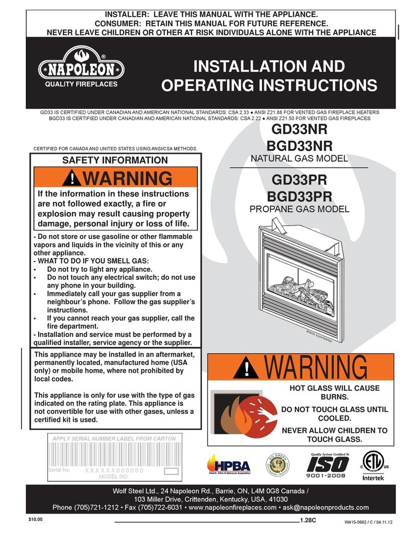 Napoleon GD33NR User manual