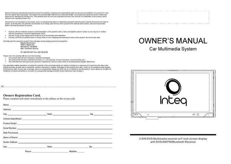 Epsilon Electronics INTEQ owner's manual