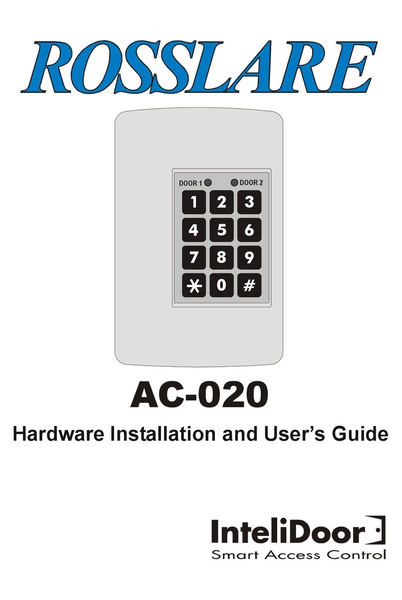 Rosslare AC-020 Hardware installation and user's guide