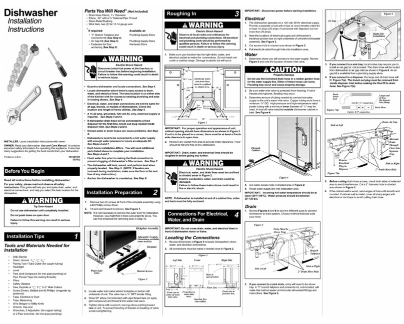 Frigidaire Gallery 700 Series installation instructions