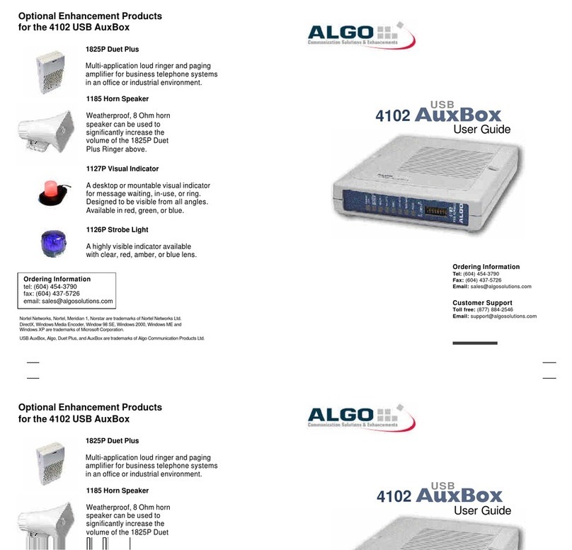 Algo 4102 AuxBox USB user guide