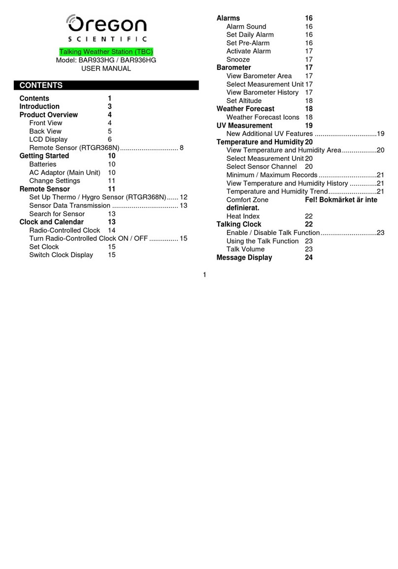 Oregon Scientific BAR933HG user manual