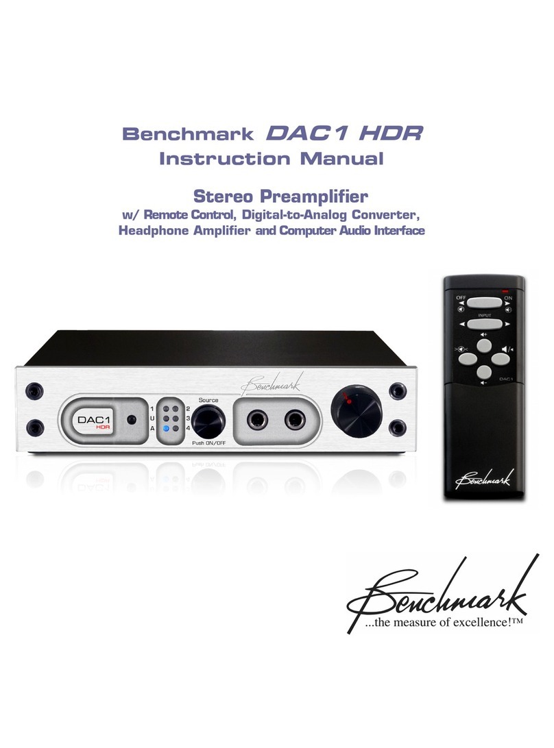 Benchmark DAC1 HDR instruction manual