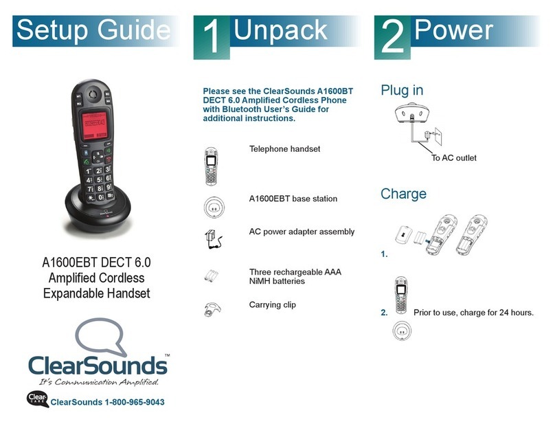 ClearSounds A1600EBT DECT 6.0 Setup guide