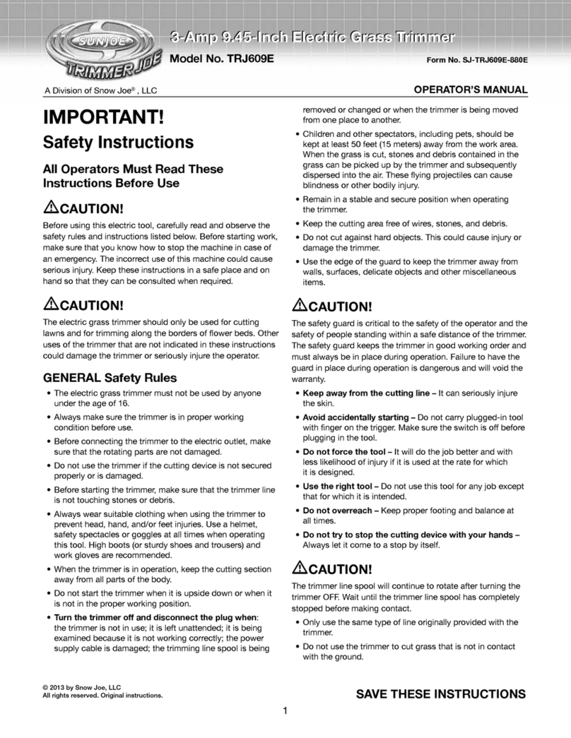 sunjoe TRJ609E User manual