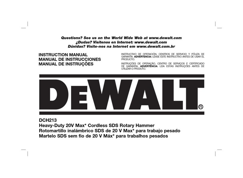 DeWalt DCH213 User manual