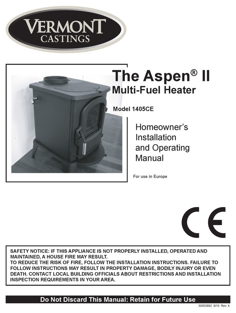 Vermont Castings The Aspen II 1405CE Homeowner's installation and operating manual