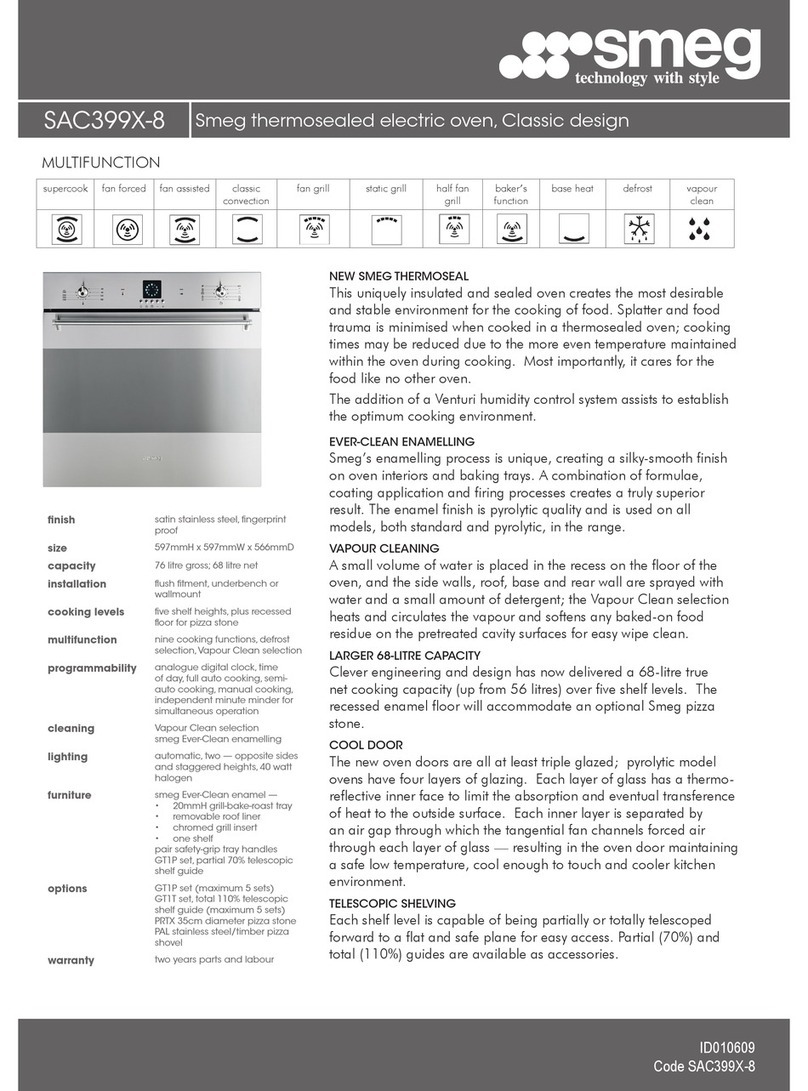 Smeg SAC399X-8 Brochure & specs Smeg SAC399X-8 Brochure & specs