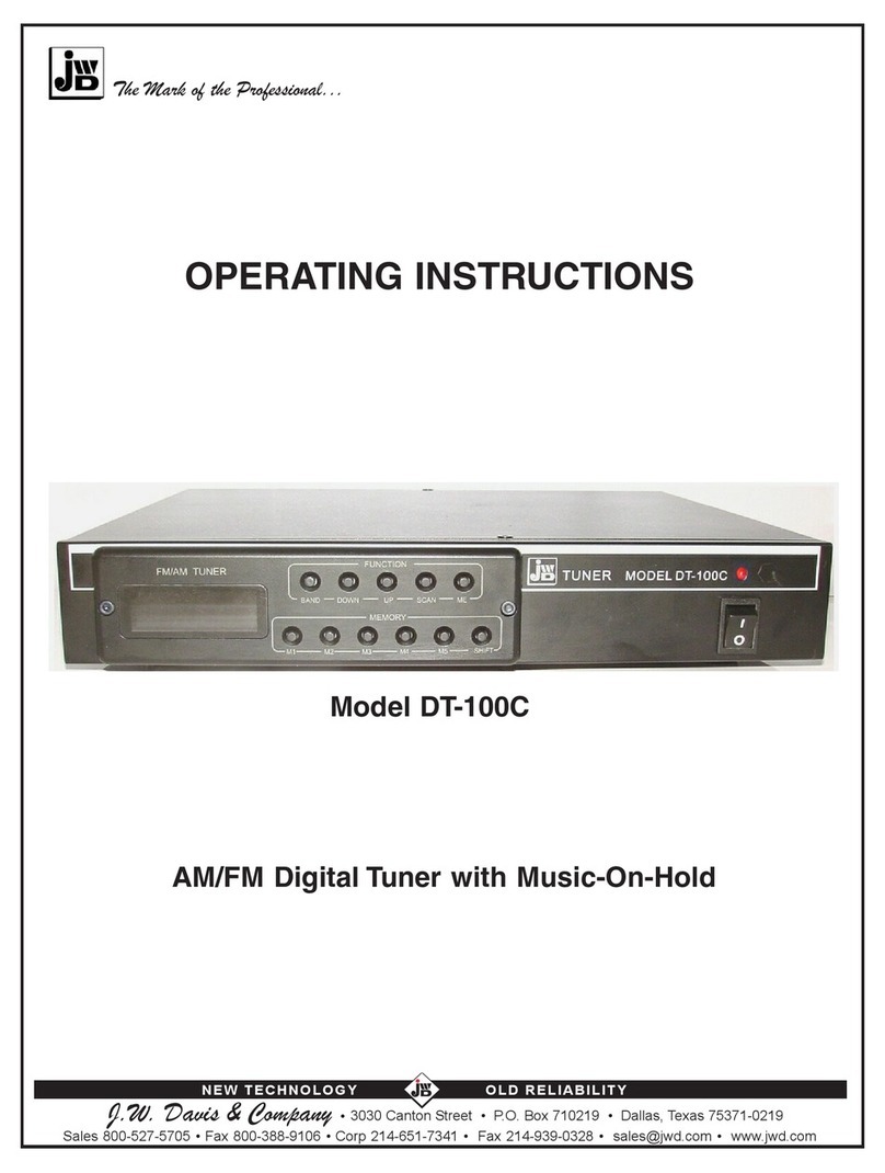 J. W. Davis & Company DT-100C operating instructions