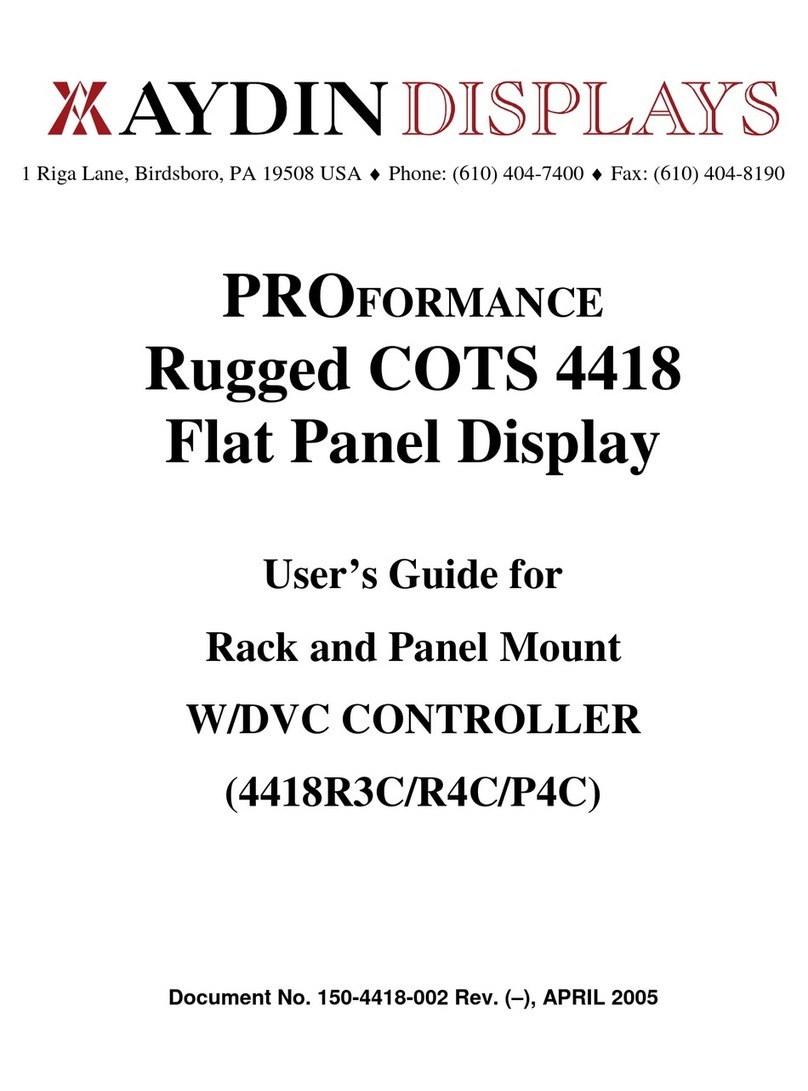 Aydin Displays PROFORMANCE 4418 User manual Aydin Displays PROFORMANCE 4418 User manual