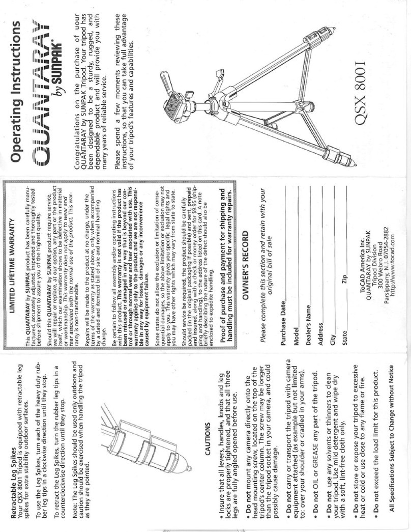 Sunpak Quantaray QSX 8001 User manual