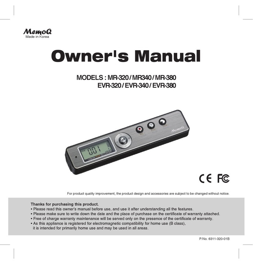 Memoq MR-320 owner's manual