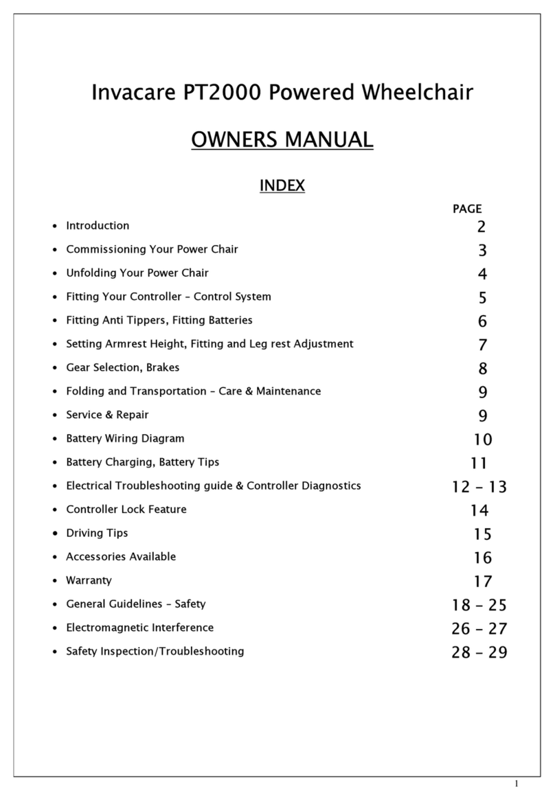 Invacare PT2000 User manual