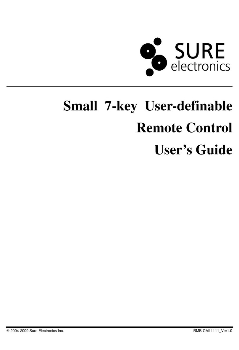 Sure Electronics 7-key user-definable infrared remote control User manual