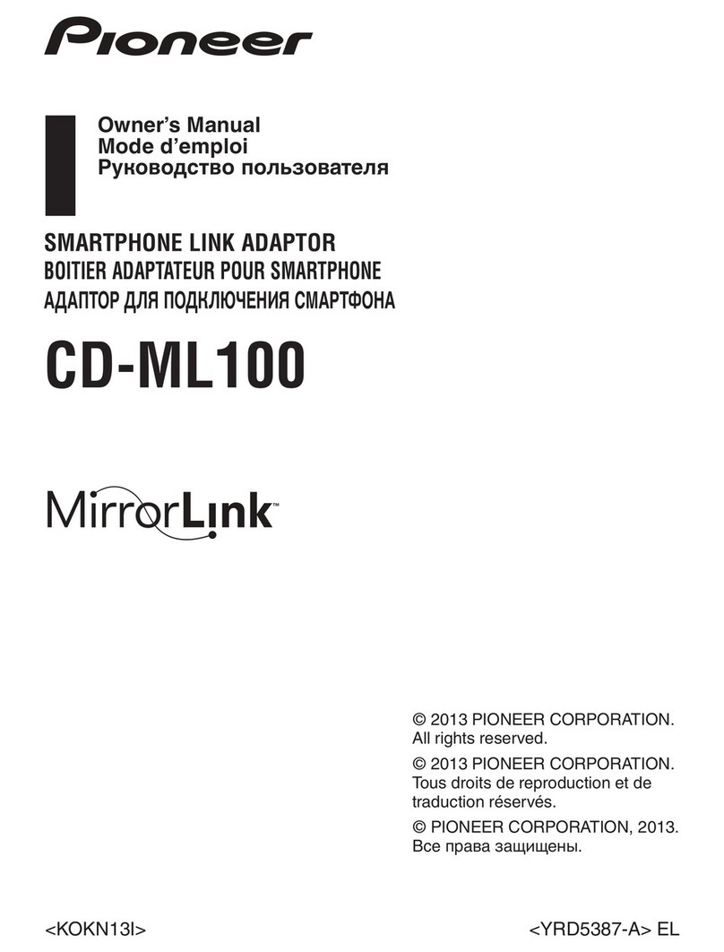 Pioneer MirrorLink CD-ML100 User manual Pioneer MirrorLink CD-ML100 User manual