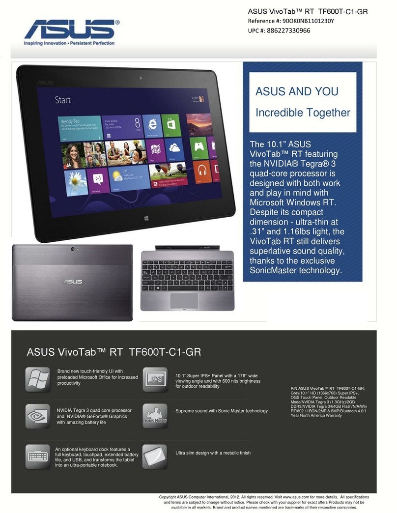 Asus VivoTab RT TF600T-C1-GR User manual