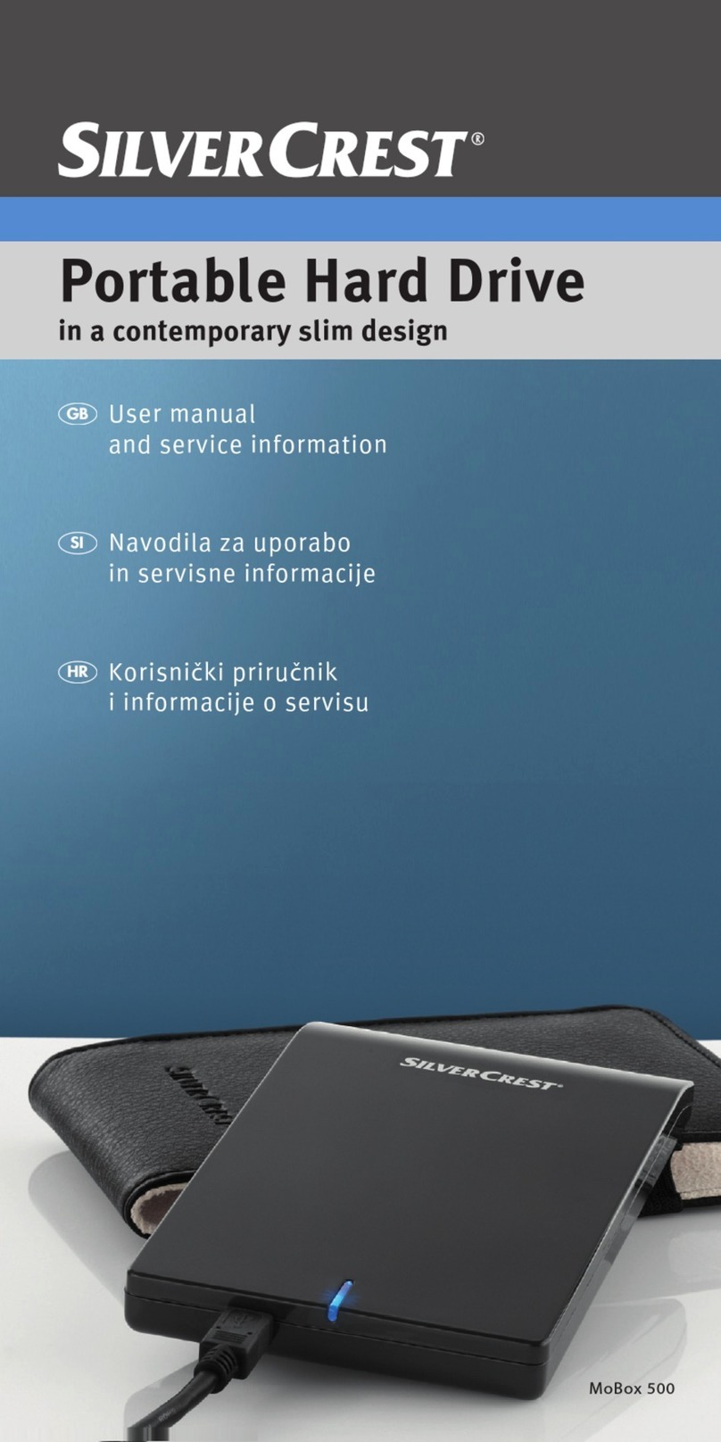 Silvercrest Portable Hard Drive Instruction sheet