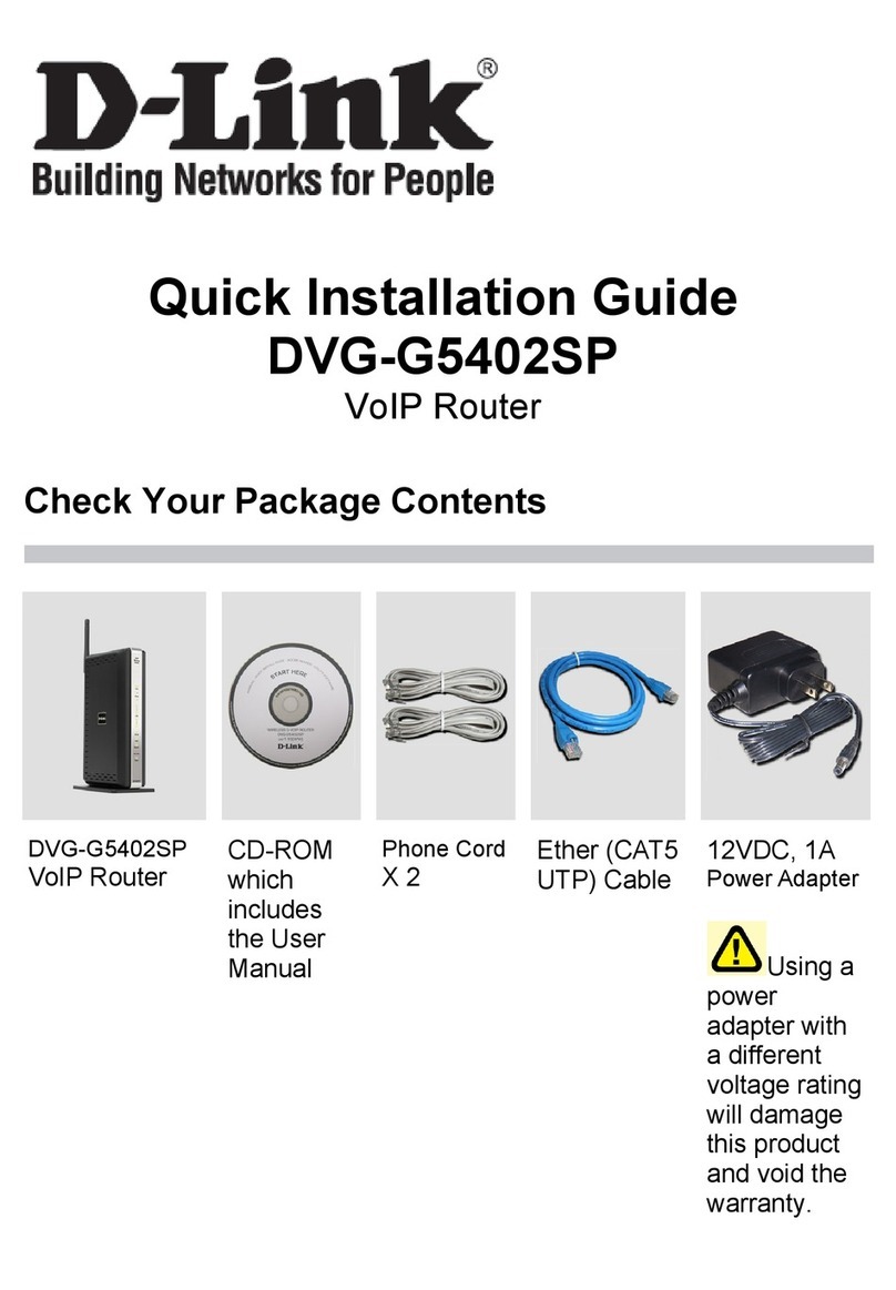 D-Link VoIP Wireless Router DVG-G5402SP User manual D-Link VoIP Wireless Router DVG-G5402SP User manual
