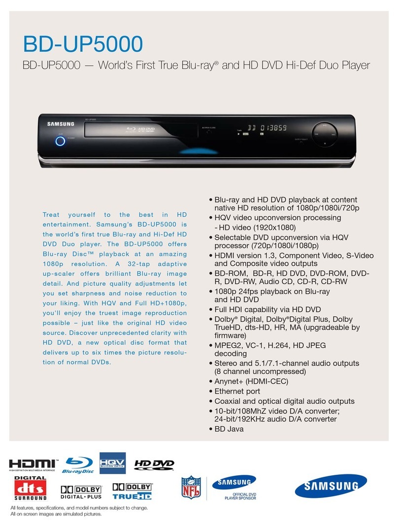 Samsung BD UP5000 - Blu-Ray Disc And HD DVD Player Brochure & specs