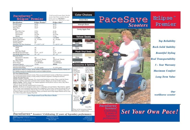 PaceSaver Eclipse Premier Specifications