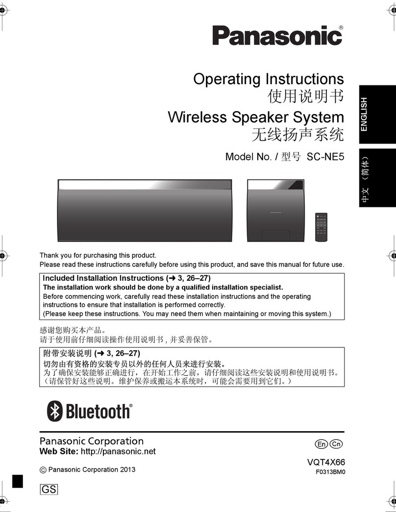 Panasonic SC-NE5 User manual Panasonic SC-NE5 User manual
