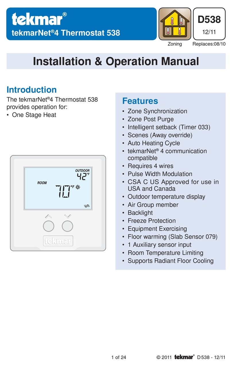 Tekmar D538 User manual