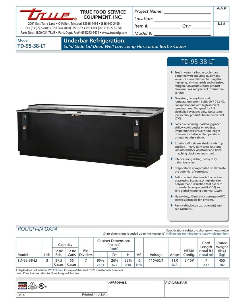 True TD-95-38-LT User manual