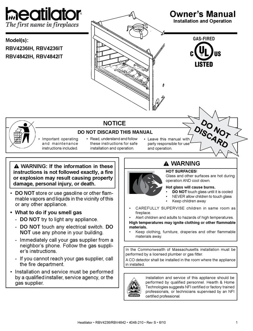 Heatilator RBV4236IH owner's manual Heatilator RBV4236IH owner's manual