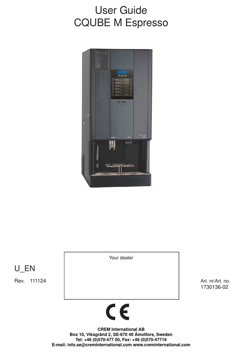 Crem International CQUBE M Espresso user guide Crem International CQUBE M Espresso user guide