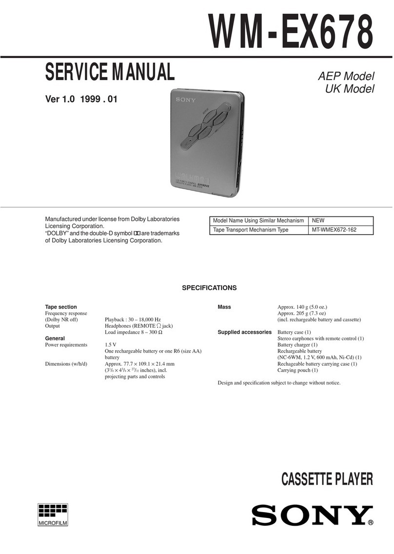 Sony Walkman WM-EX678 User manual