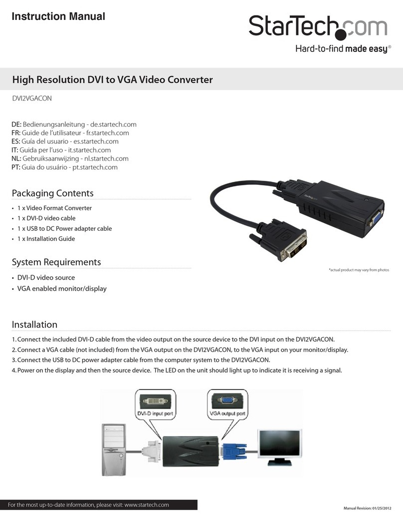 StarTech.com DVI2VGACON User manual StarTech.com DVI2VGACON User manual