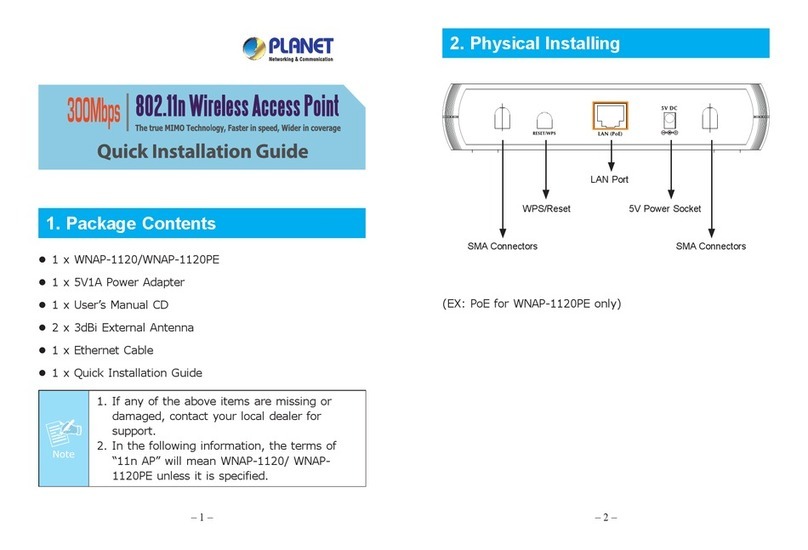 Planet 802.11n Wireless Access Point WNAP-1120 User manual