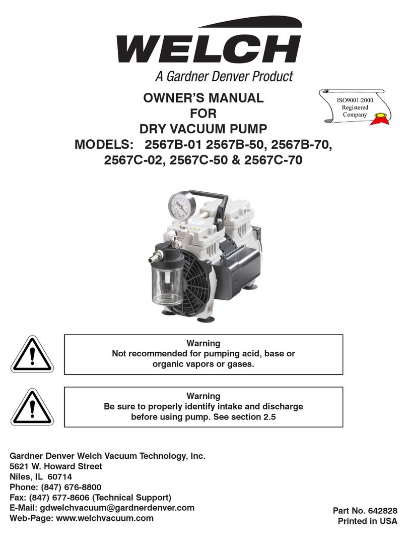 Welch 2567B-01 owner's manual