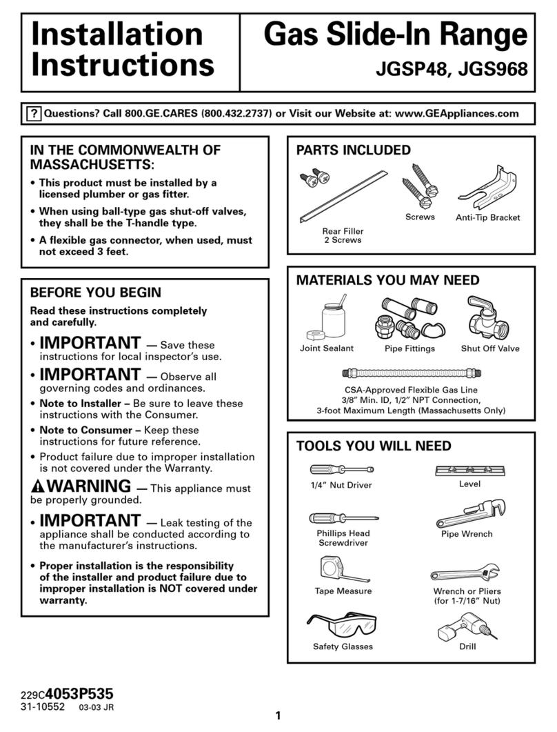 GE JGSP48 User manual