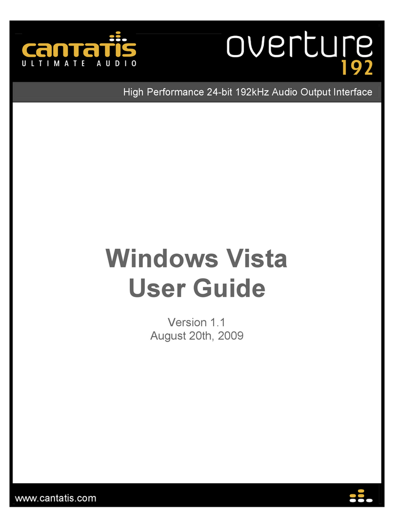 Cantatis Ultimate Audio Overture 192 user guide