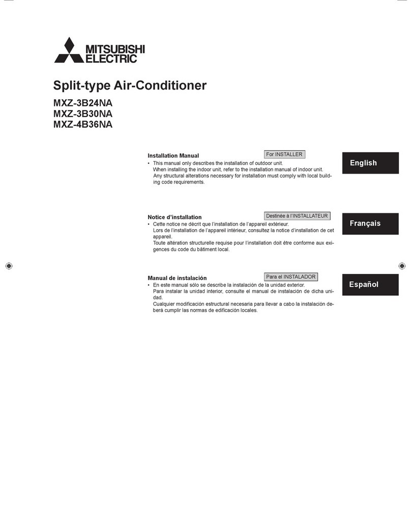 Mitsubishi Electric Mr. Slim MXZ-3B24NA User manual Mitsubishi Electric Mr. Slim MXZ-3B24NA User manual