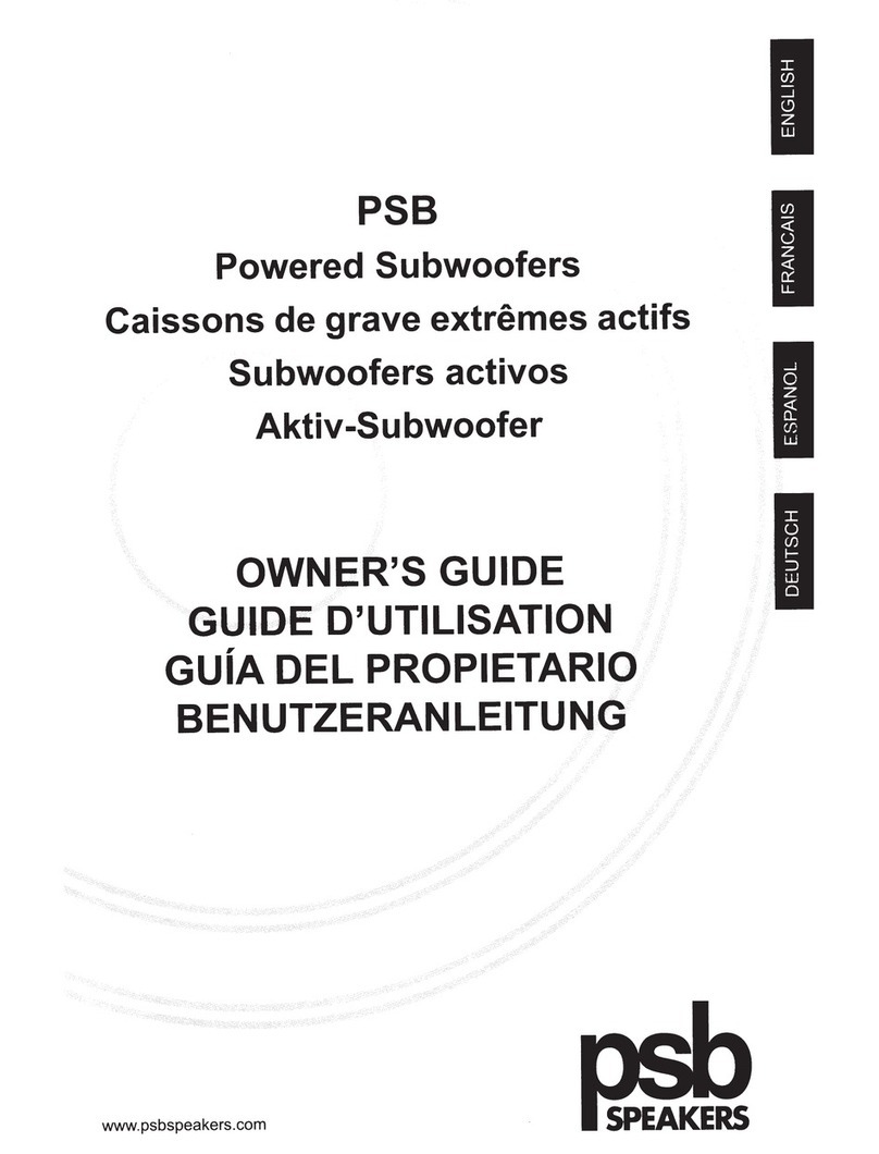 PSB Powered Subwoofers owner's guide