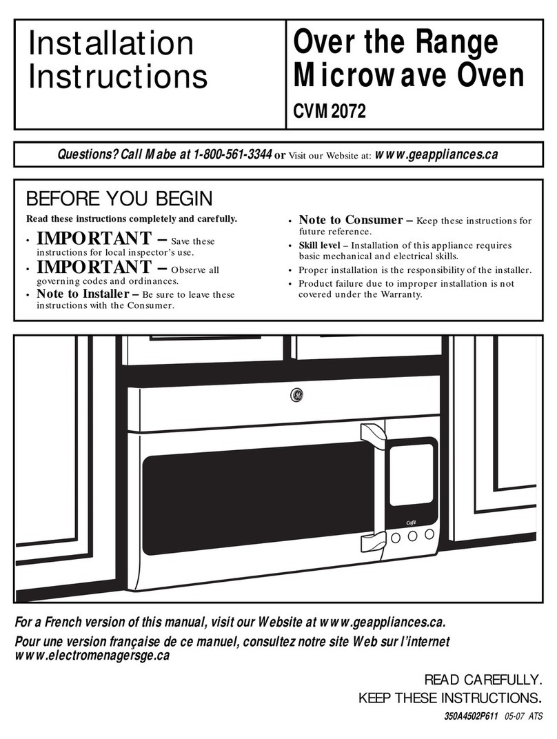 GE Spacemaker CVM2072 User manual