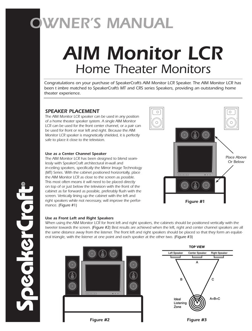 SpeakerCraft AIM Monitor LCR owner's manual