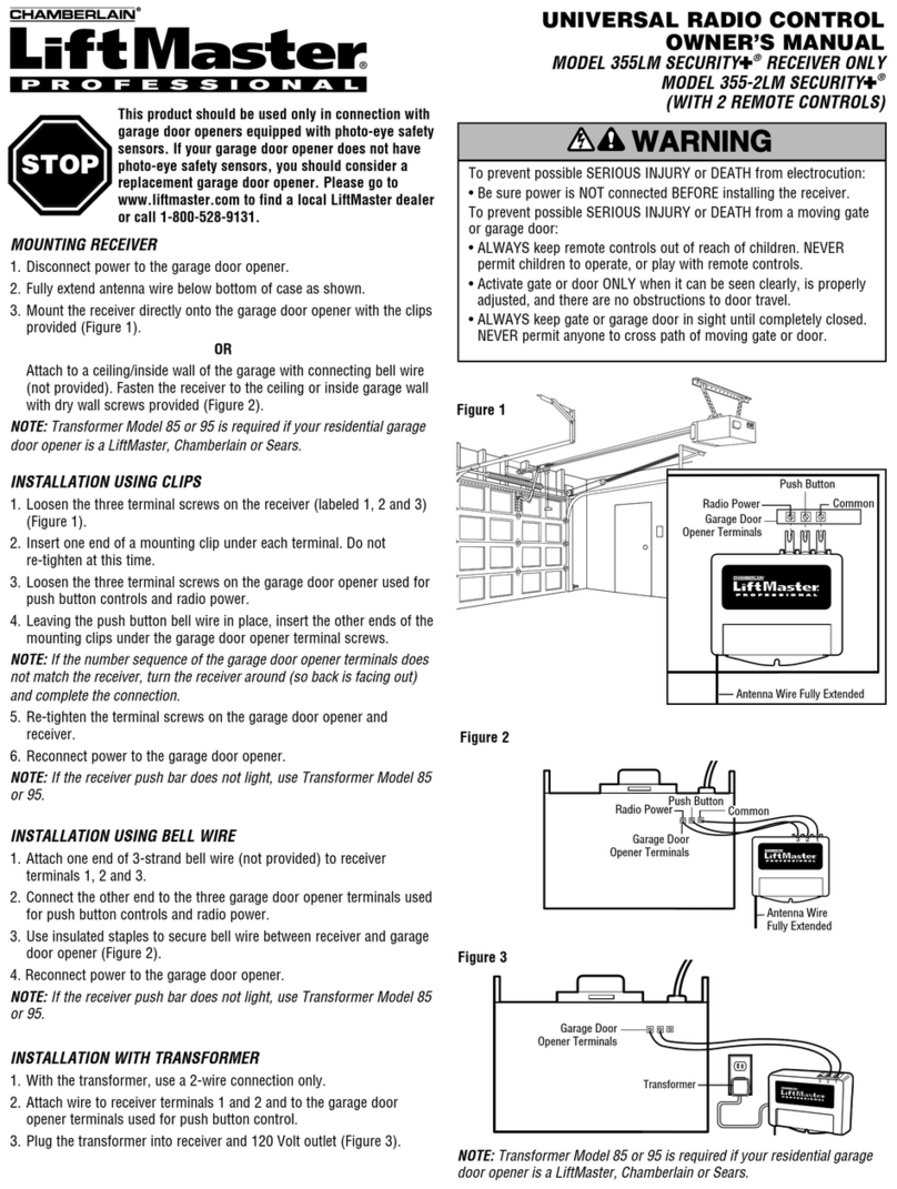 Chamberlain LiftMaster 355LM Security+ User manual