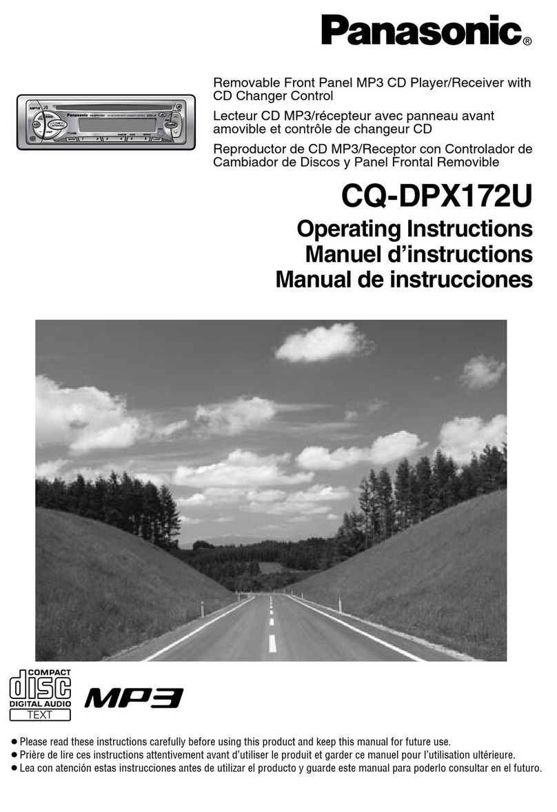 Panasonic CQDPX172U - AUTO RADIO/CD DECK operating instructions