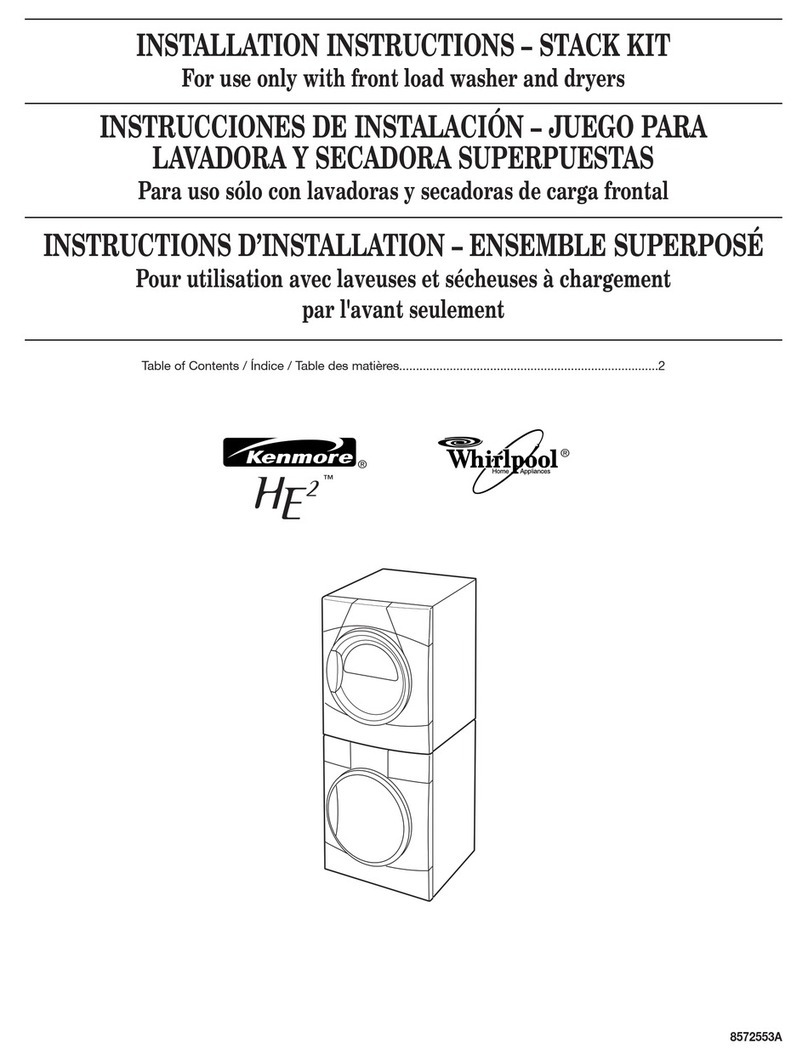 Whirlpool For use only with front load washer and... User manual
