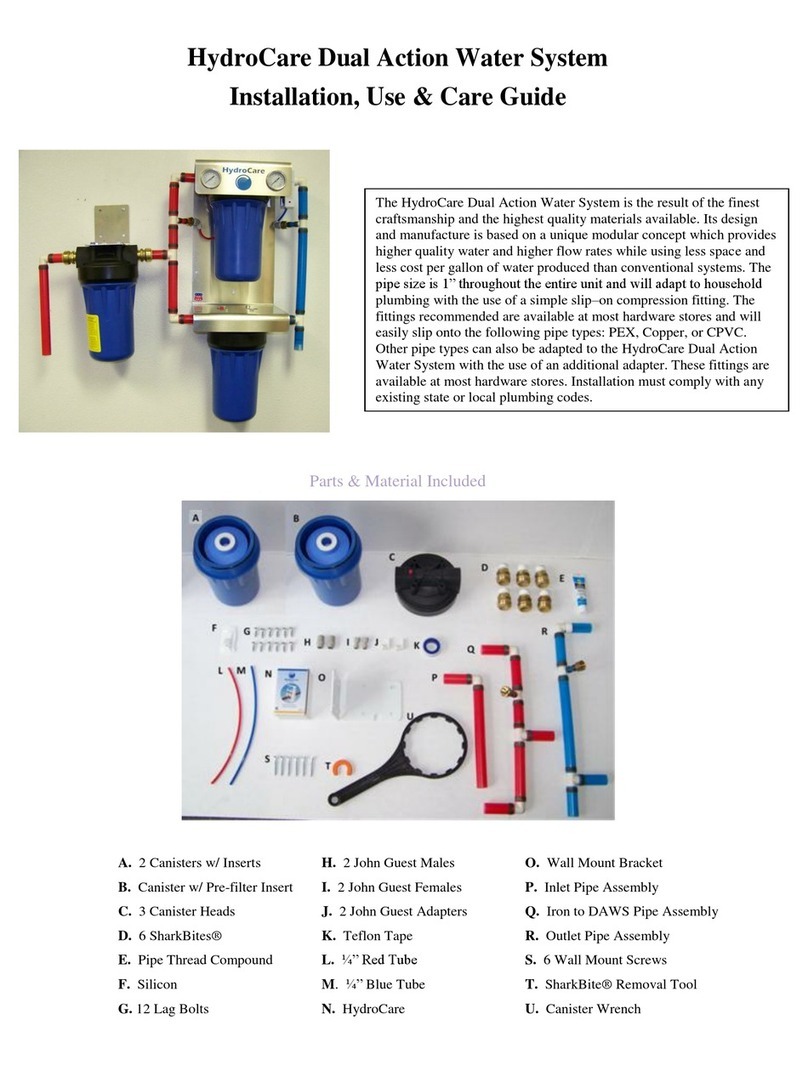 HydroCare Dual Action Installation, use & care guide