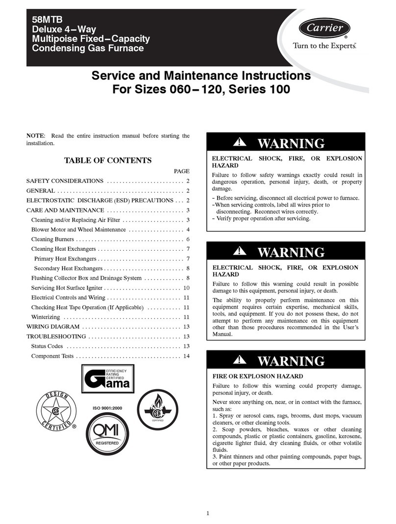 Carrier 58MTB Installation and user guide Carrier 58MTB Installation and user guide