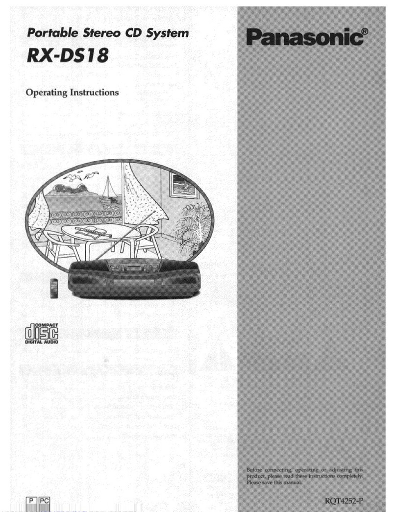 Panasonic RXDS18 - RADIO CASSETTE W/CD operating instructions