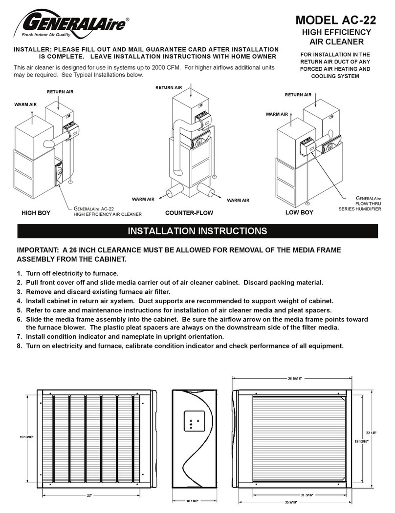 GeneralAire AC-22 User manual
