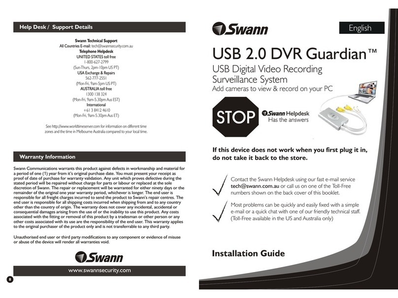 Swann USB 2.0 DVR Guardian installation guide Swann USB 2.0 DVR Guardian installation guide