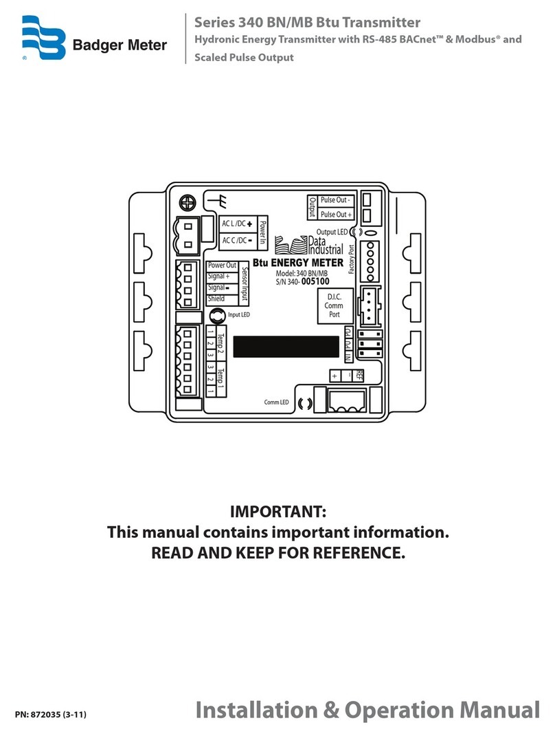 Badger Meter 340BN User manual